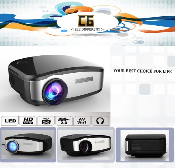 Cheerlux C6 1200 Lumens Mini Portable LED 3D Projector